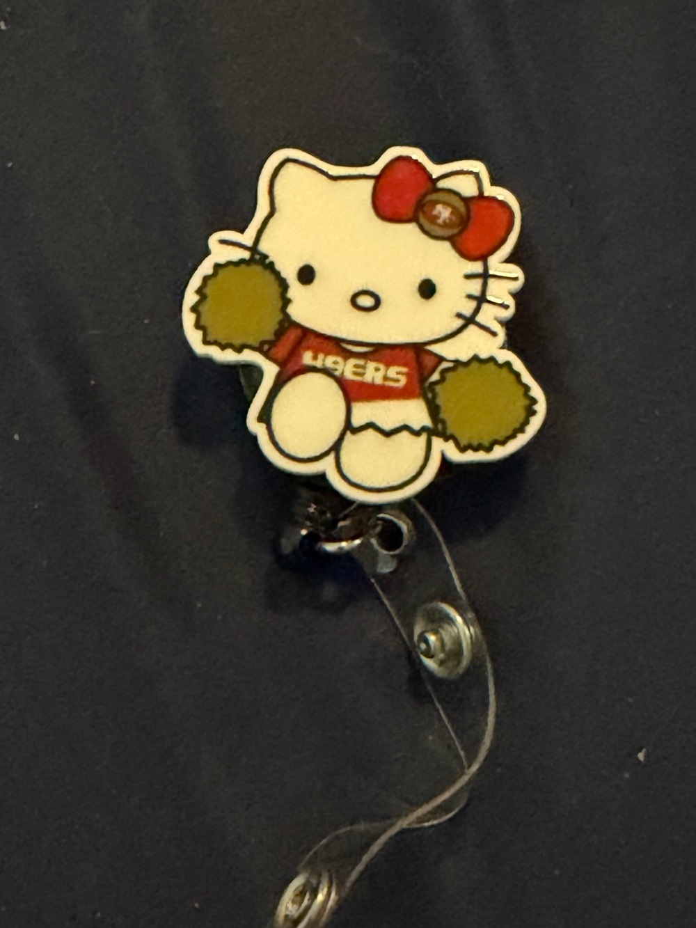 Hello Kitty Cheerleader Badge Reel - Red & White